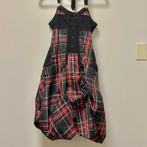 Black/Red Plaid Suspender Dress